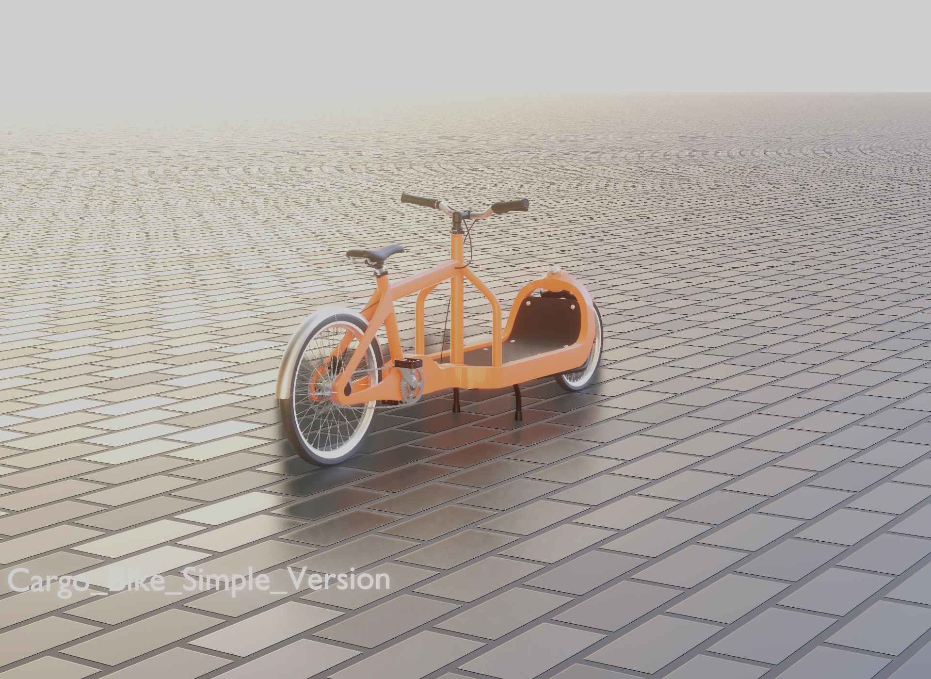 Cargo Bike Simple Version Low-poly 3D model_90