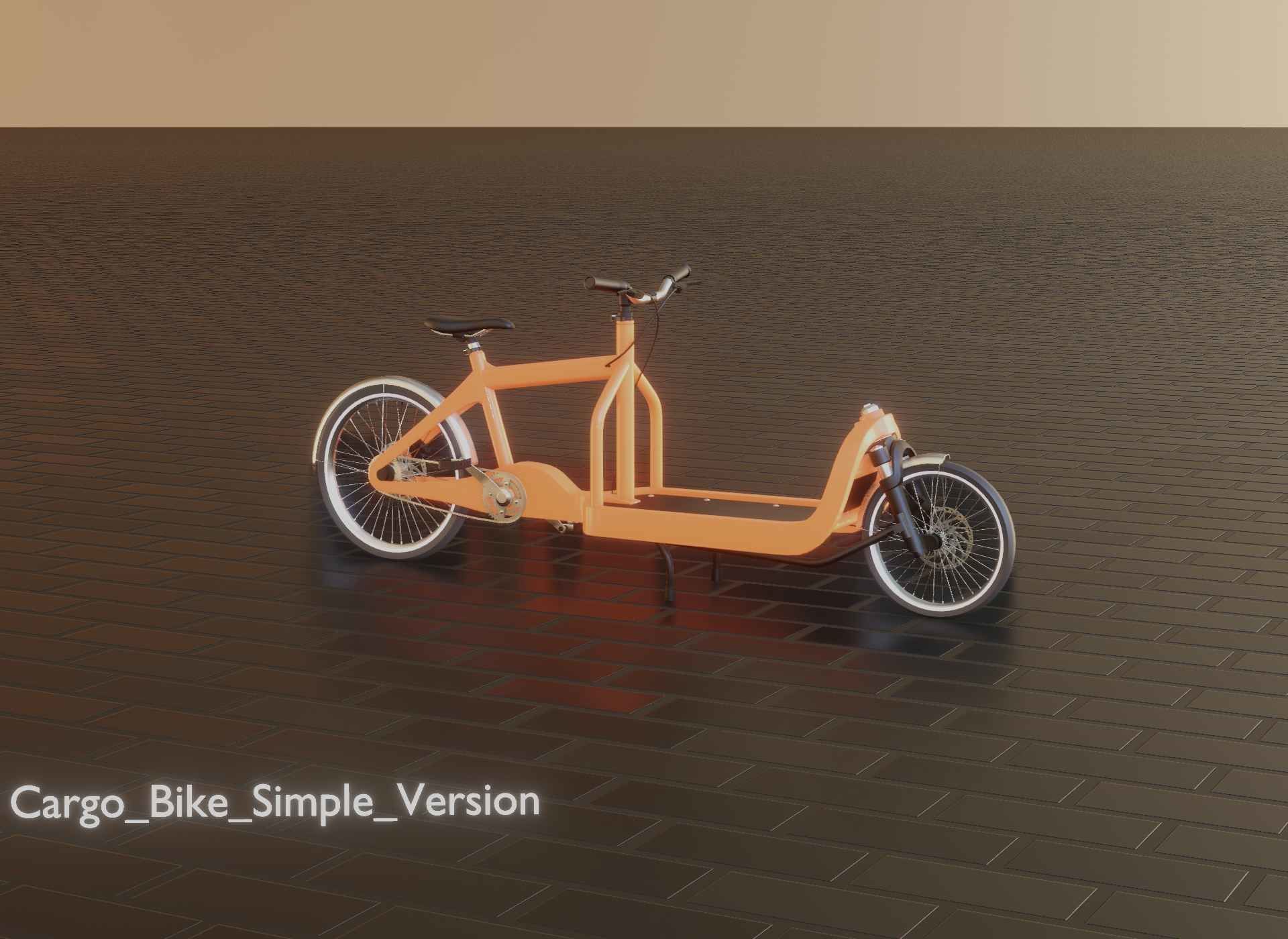 Cargo Bike Simple Version Low-poly 3D model_39