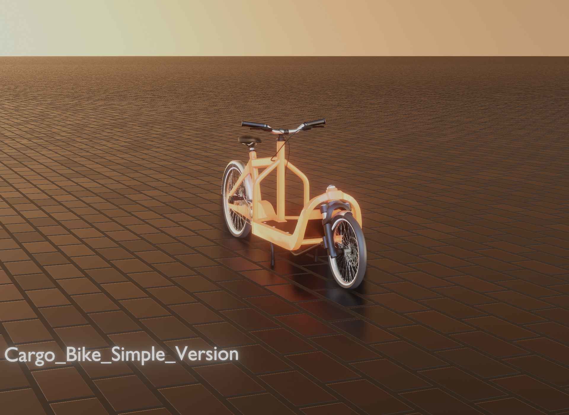 Cargo Bike Simple Version Low-poly 3D model_35
