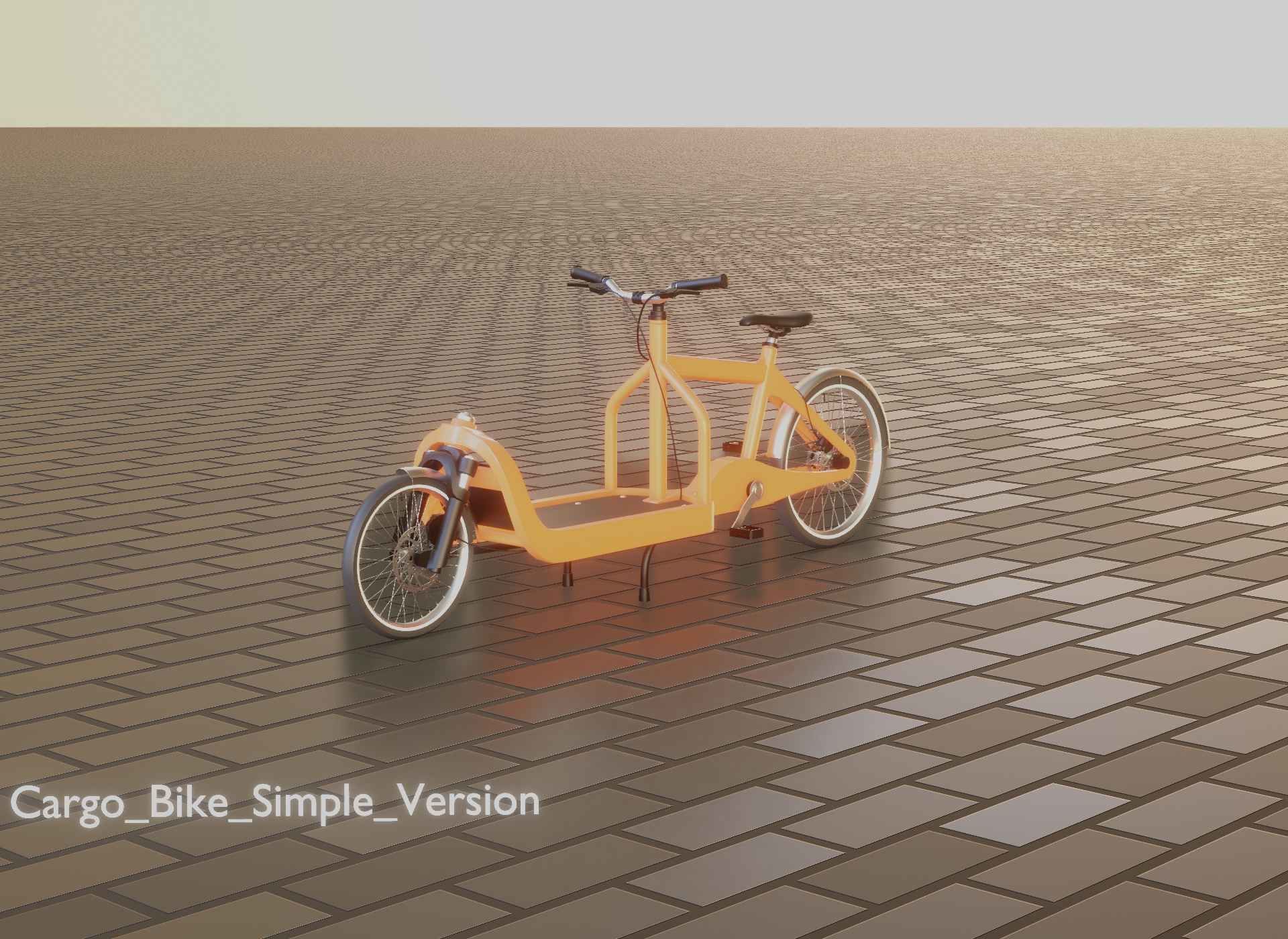 Cargo Bike Simple Version Low-poly 3D model_9