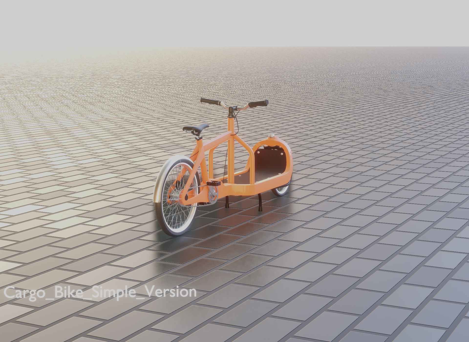 Cargo Bike Simple Version Low-poly 3D model_76