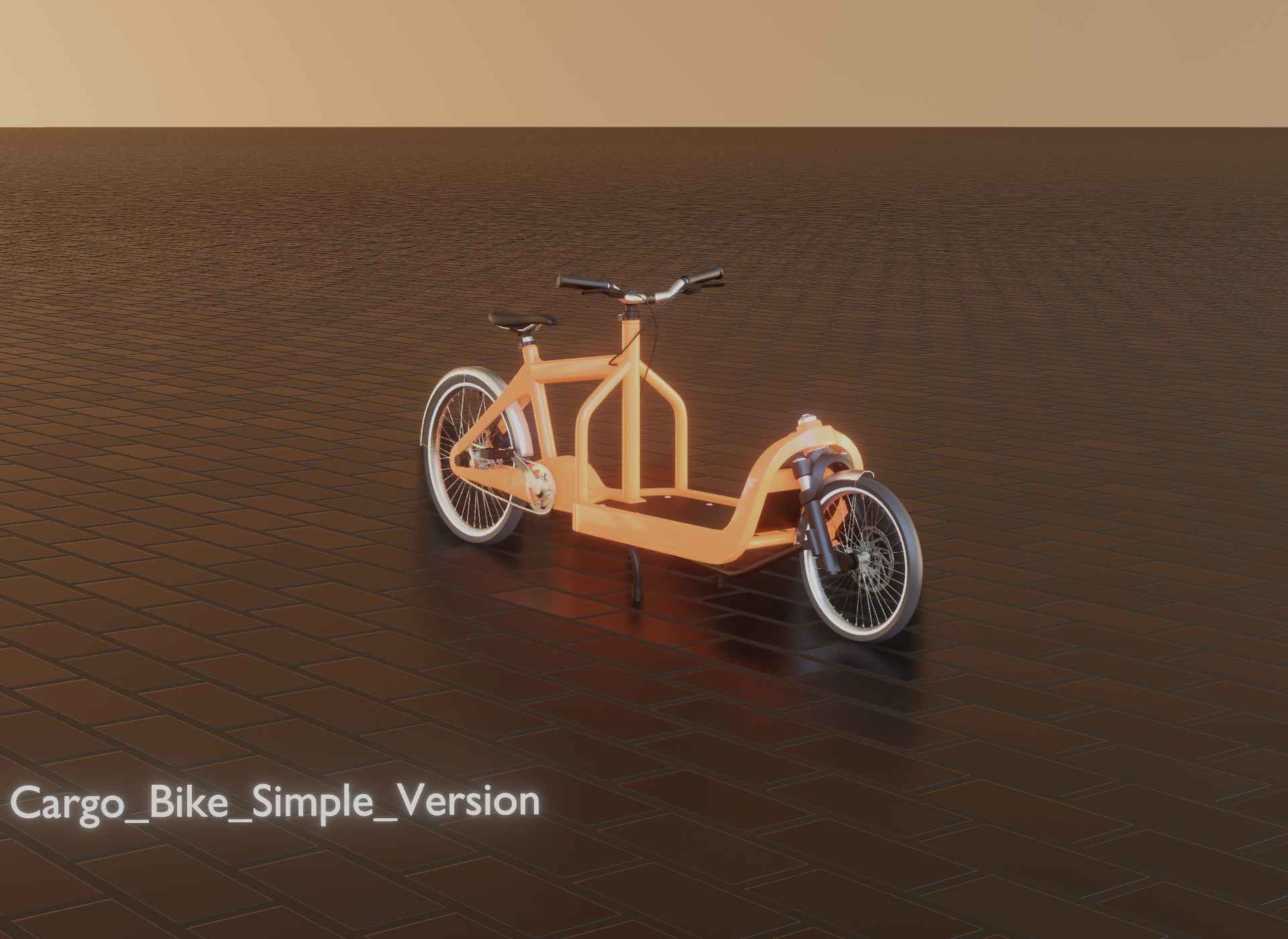 Cargo Bike Simple Version Low-poly 3D model_52