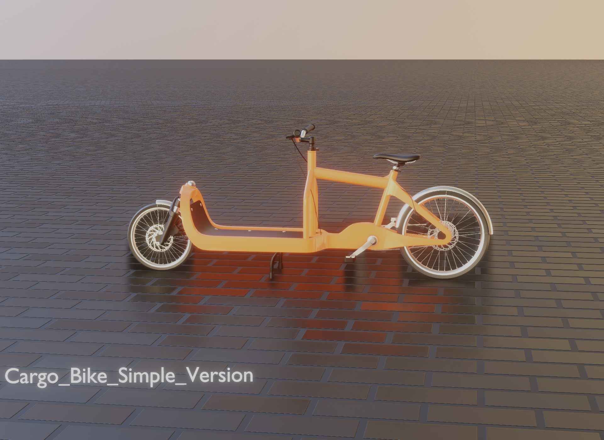 Cargo Bike Simple Version Low-poly 3D model_21