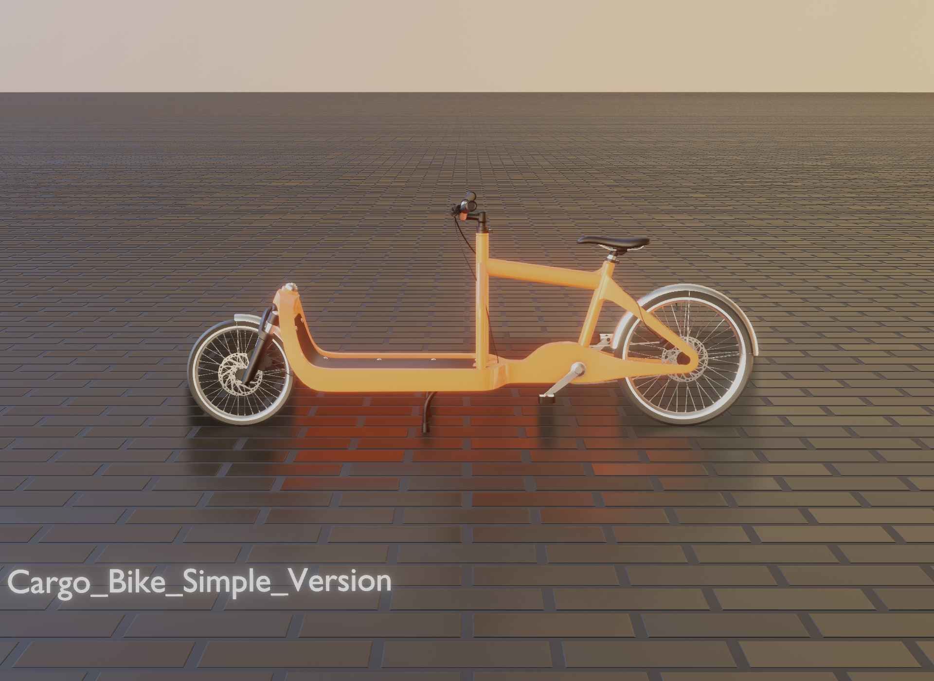 Cargo Bike Simple Version Low-poly 3D model_13