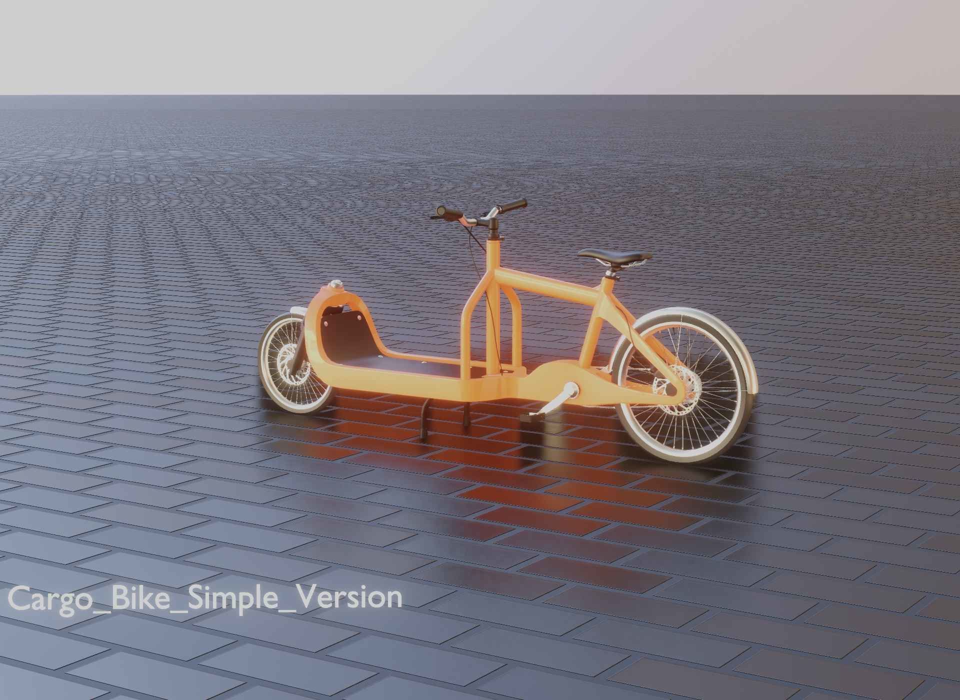 Cargo Bike Simple Version Low-poly 3D model_58