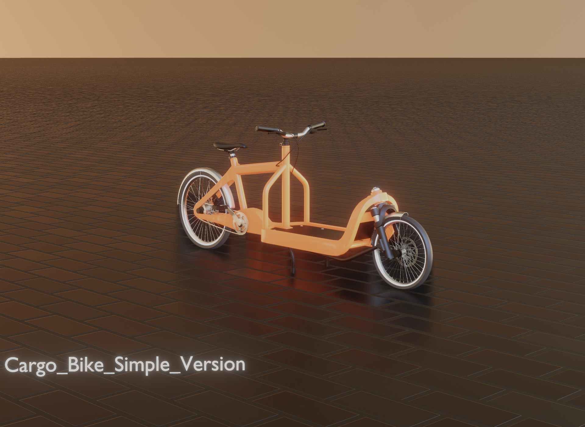 Cargo Bike Simple Version Low-poly 3D model_28