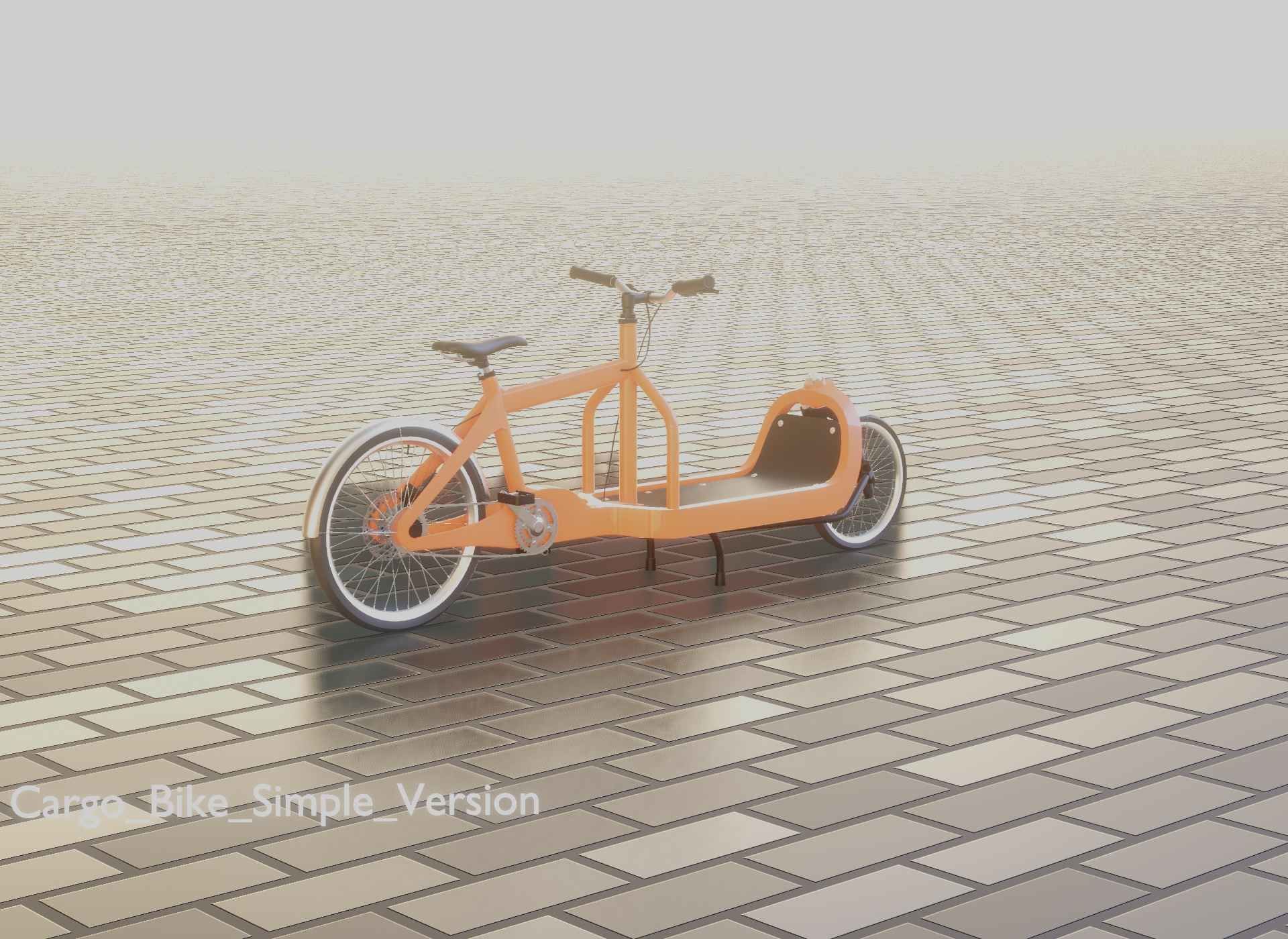 Cargo Bike Simple Version Low-poly 3D model_98