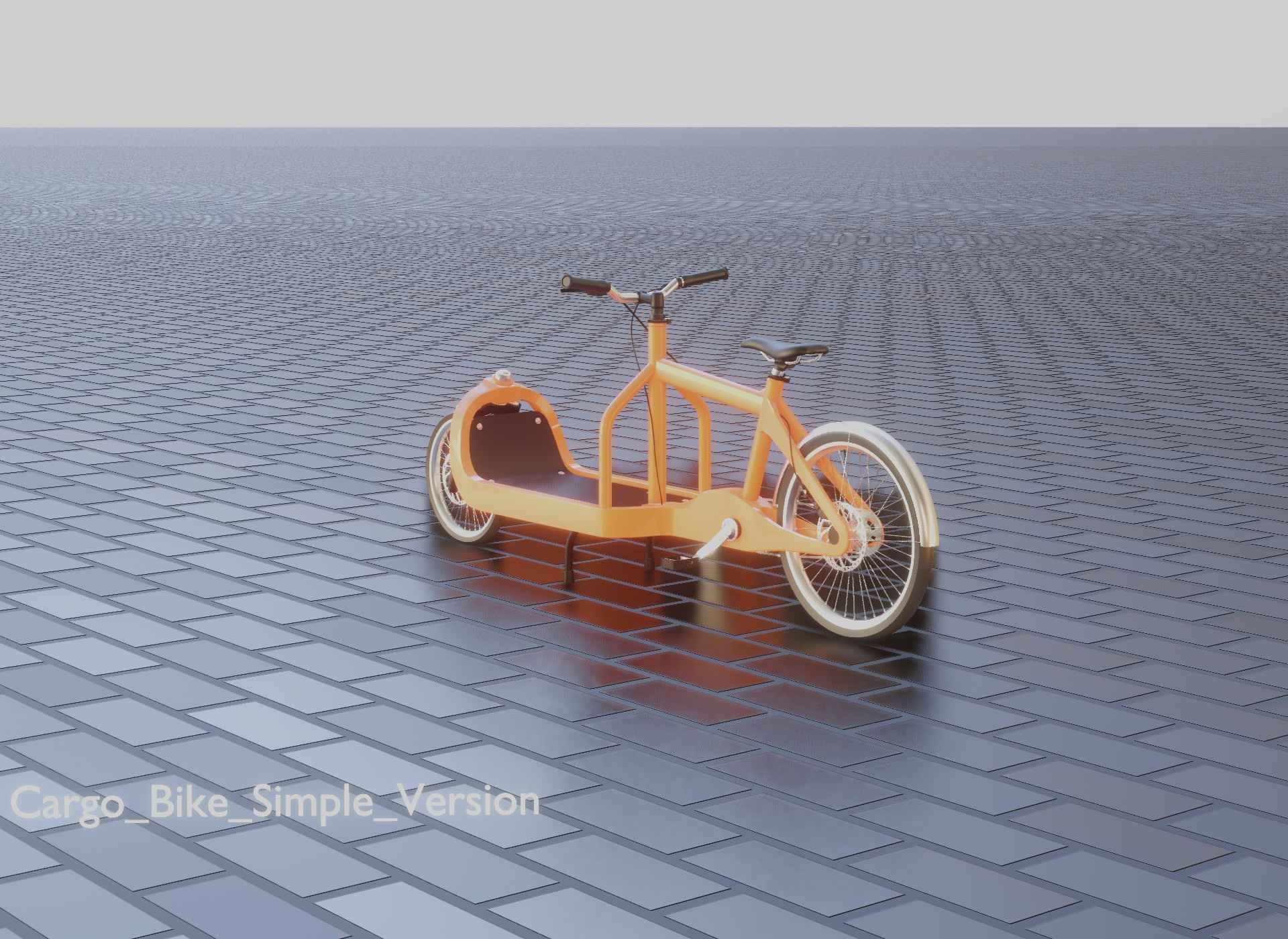 Cargo Bike Simple Version Low-poly 3D model_69