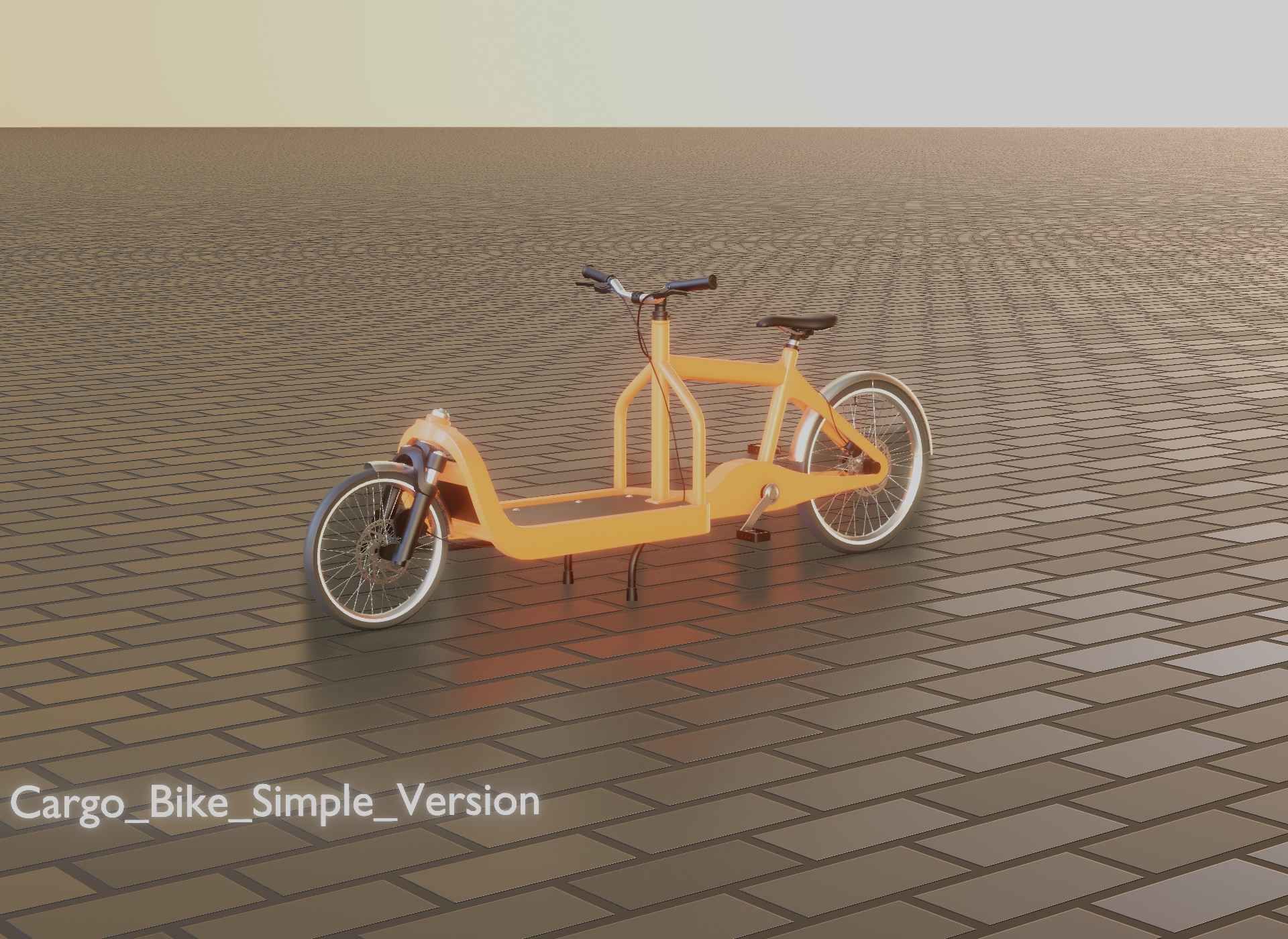 Cargo Bike Simple Version Low-poly 3D model_5