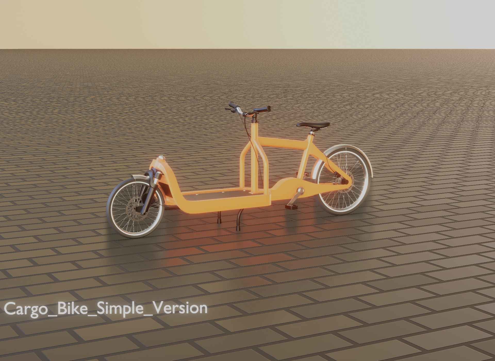 Cargo Bike Simple Version Low-poly 3D model_49