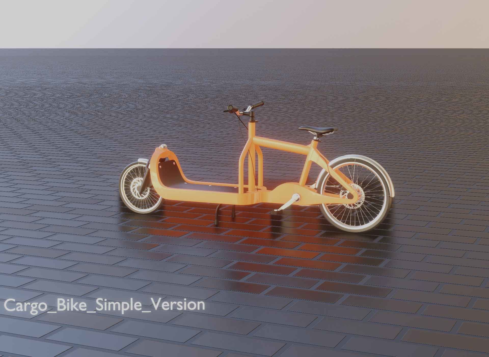 Cargo Bike Simple Version Low-poly 3D model_65