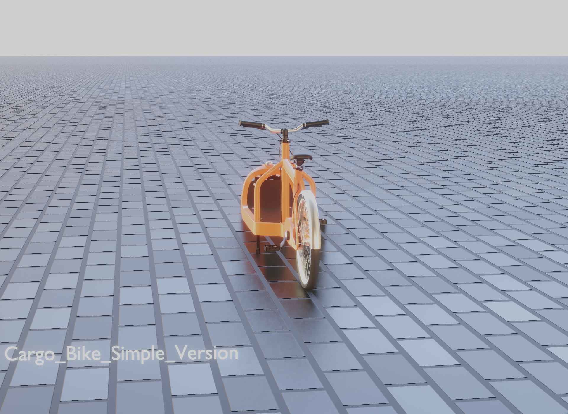 Cargo Bike Simple Version Low-poly 3D model_16