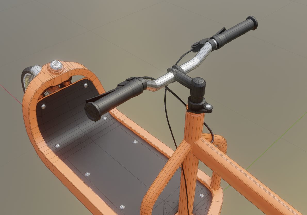 Cargo Bike Simple Version Low-poly 3D model_2