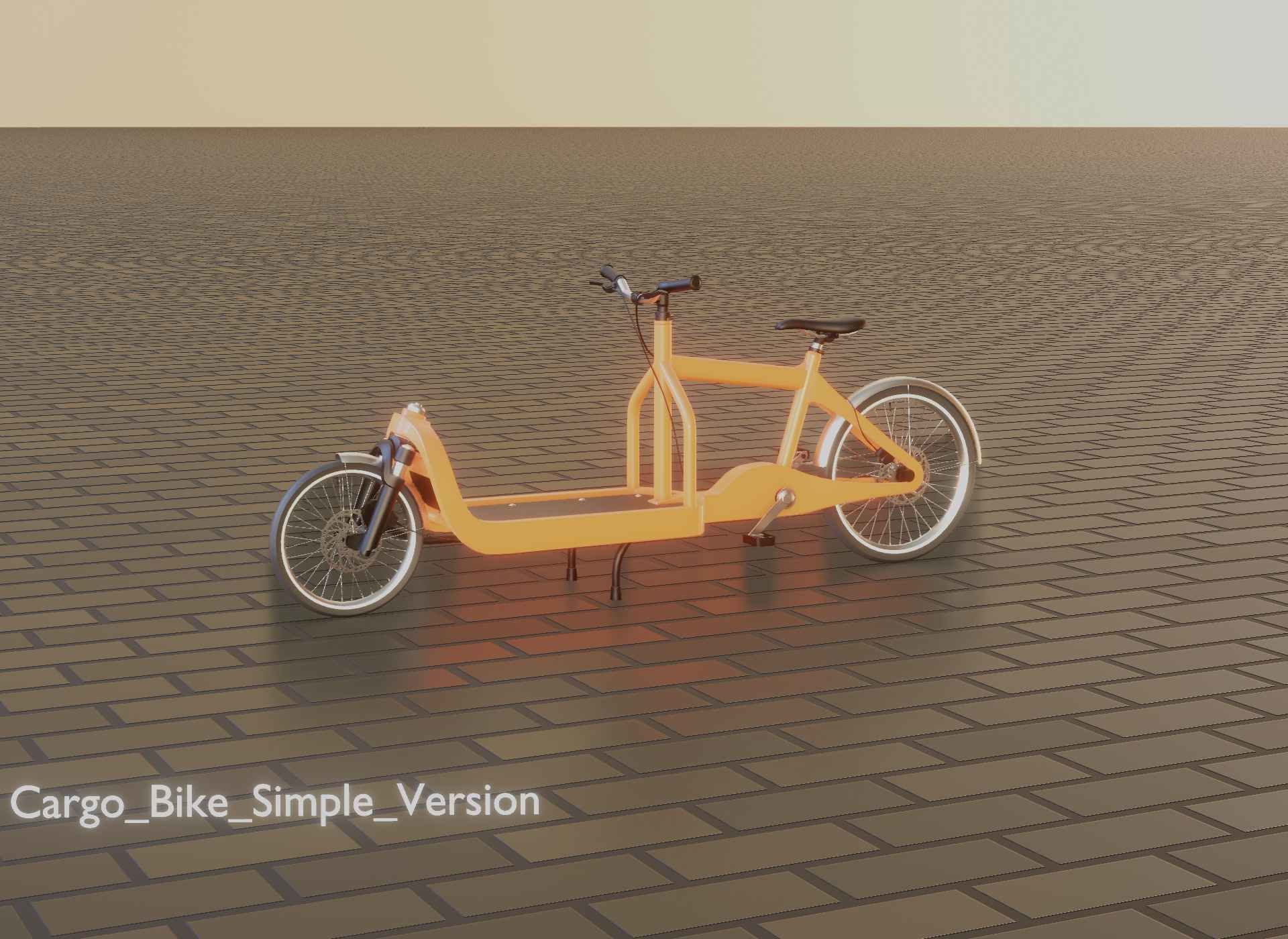 Cargo Bike Simple Version Low-poly 3D model_59