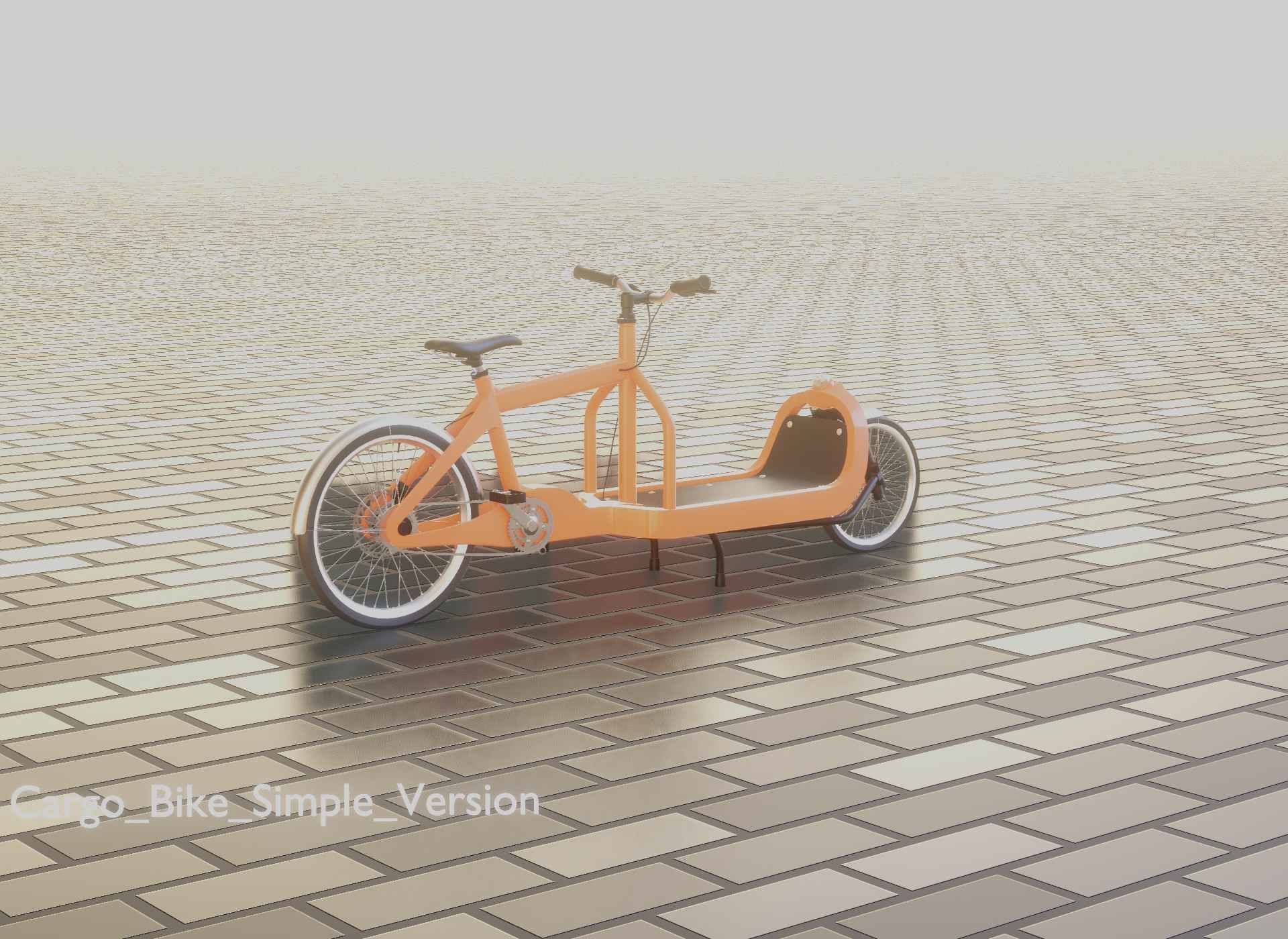 Cargo Bike Simple Version Low-poly 3D model_93