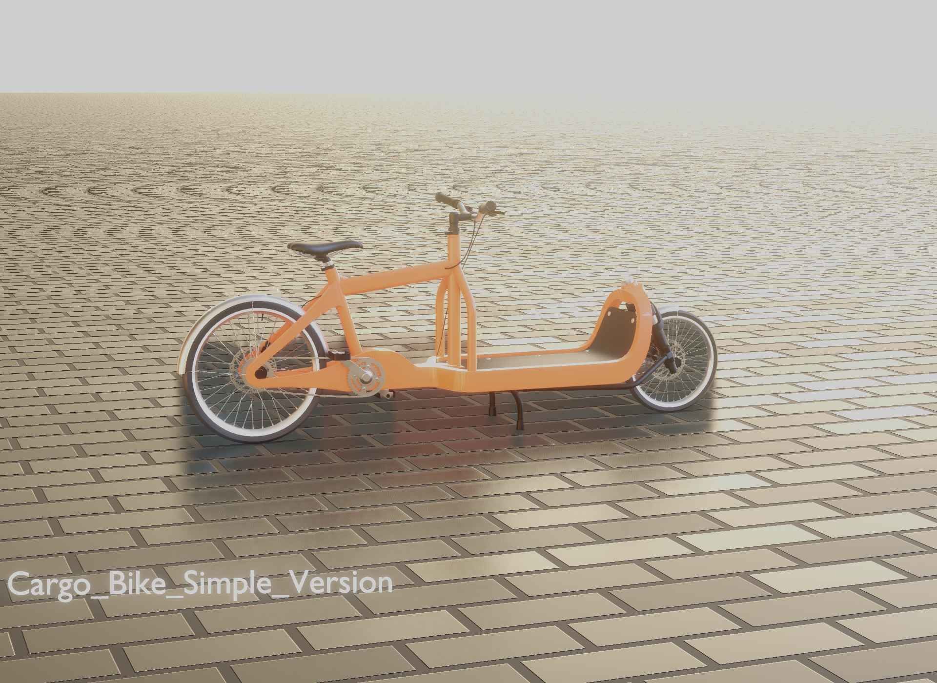 Cargo Bike Simple Version Low-poly 3D model_97