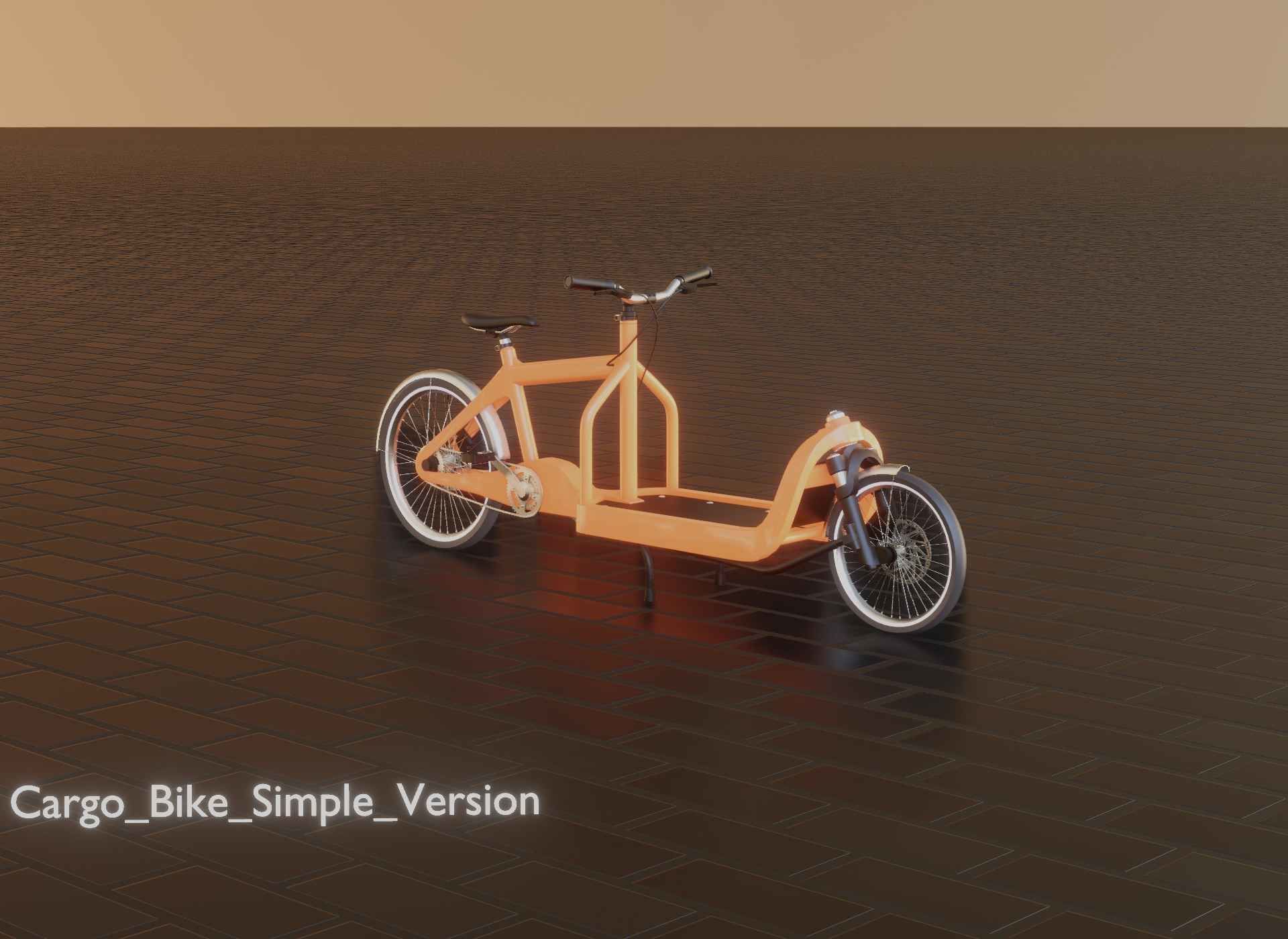 Cargo Bike Simple Version Low-poly 3D model_23