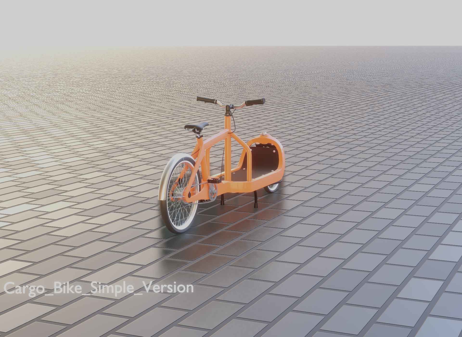 Cargo Bike Simple Version Low-poly 3D model_86