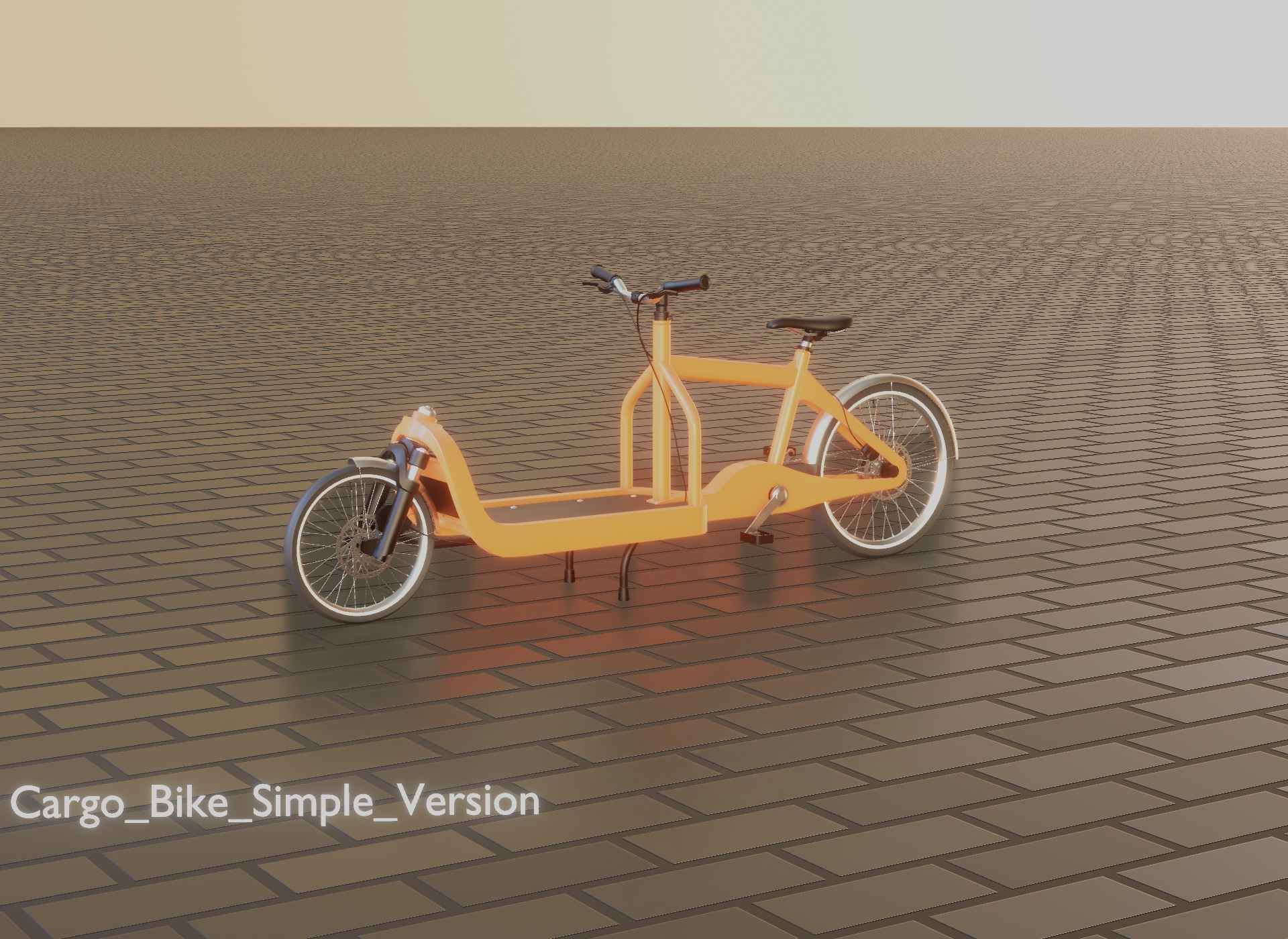 Cargo Bike Simple Version Low-poly 3D model_46