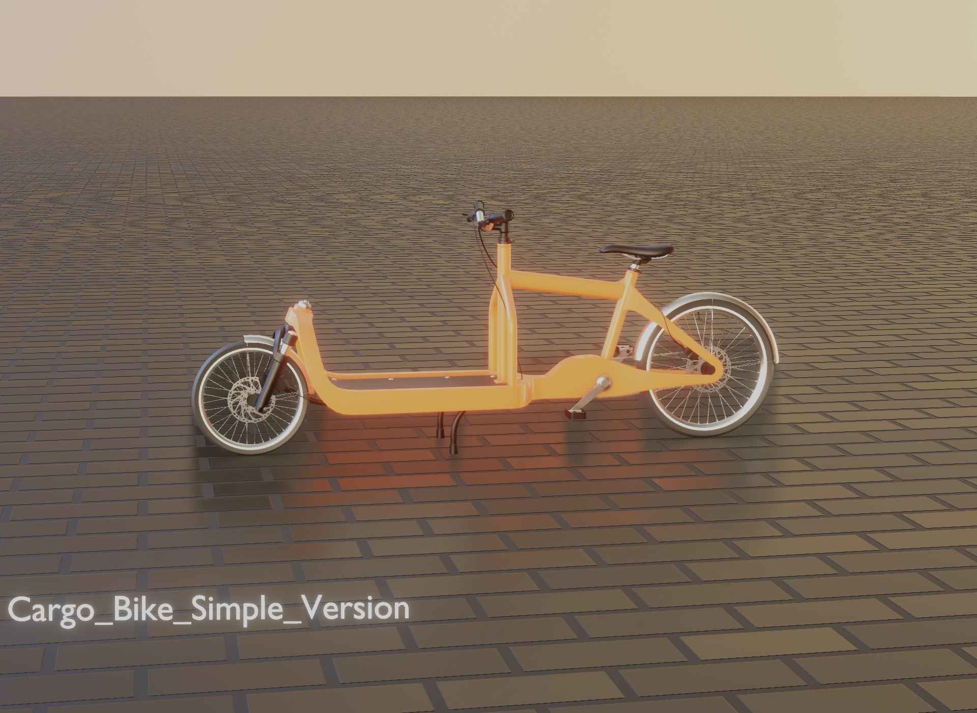 Cargo Bike Simple Version Low-poly 3D model_6