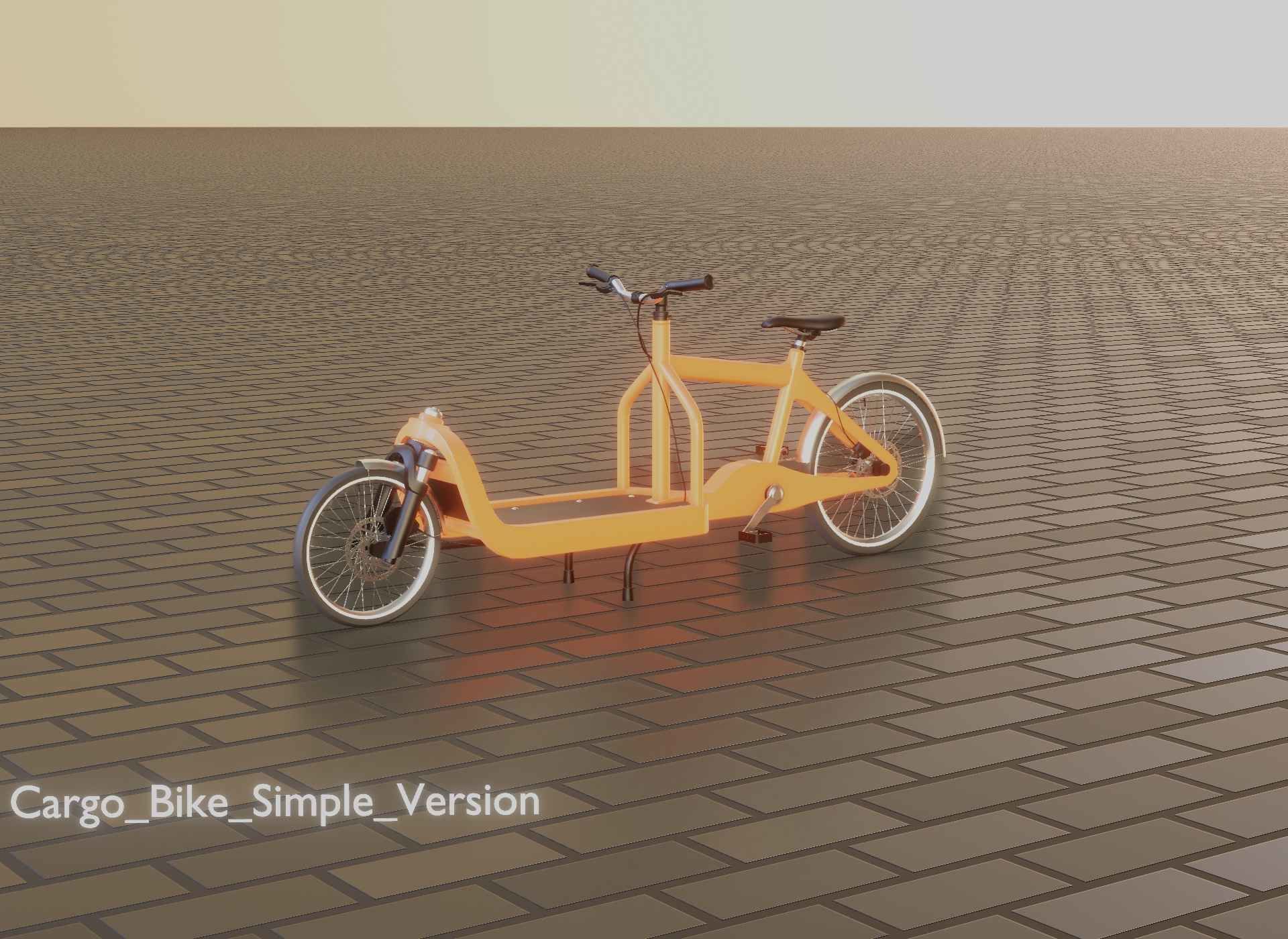 Cargo Bike Simple Version Low-poly 3D model_43