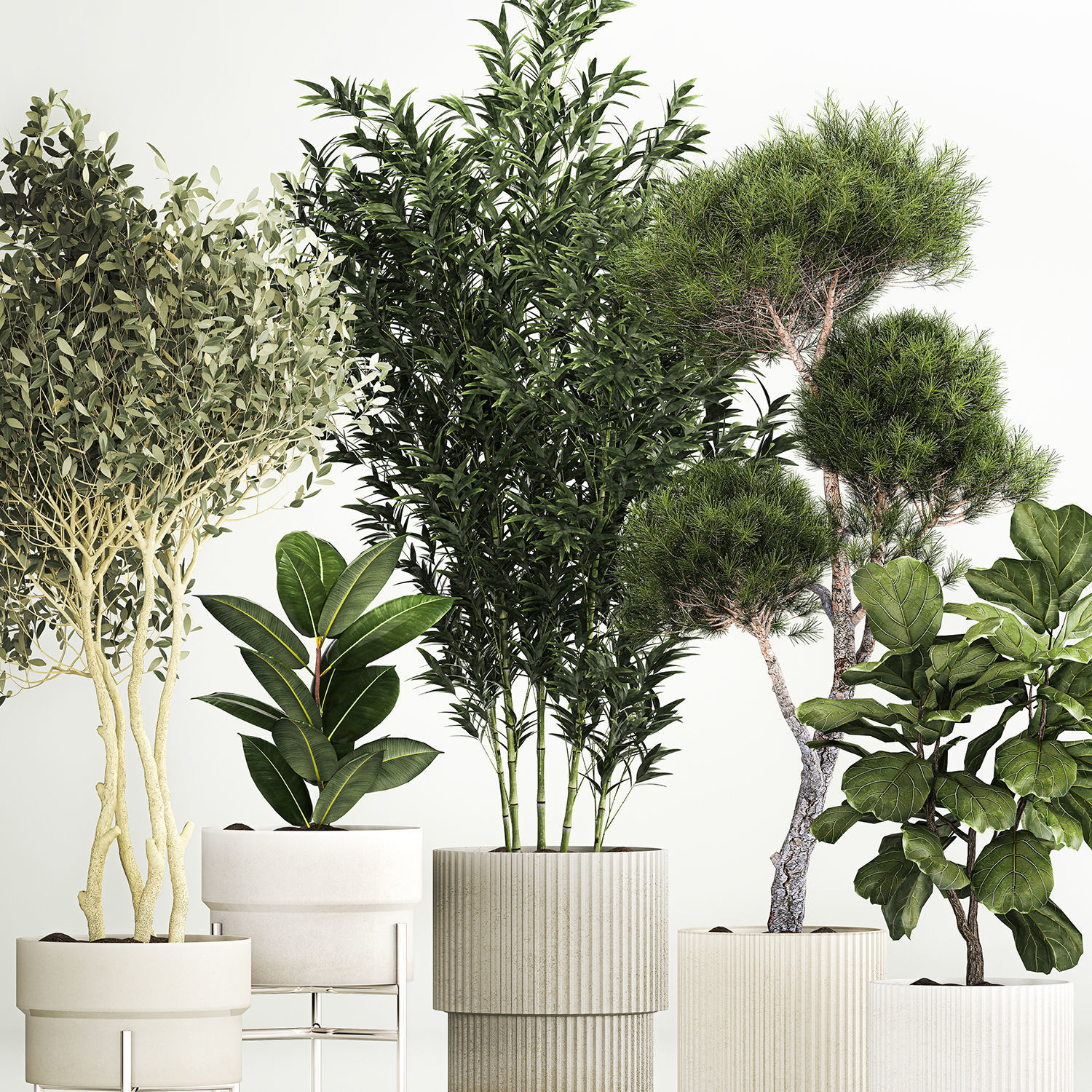 plants for the street and interior in concrete pots 1211 3D model_1