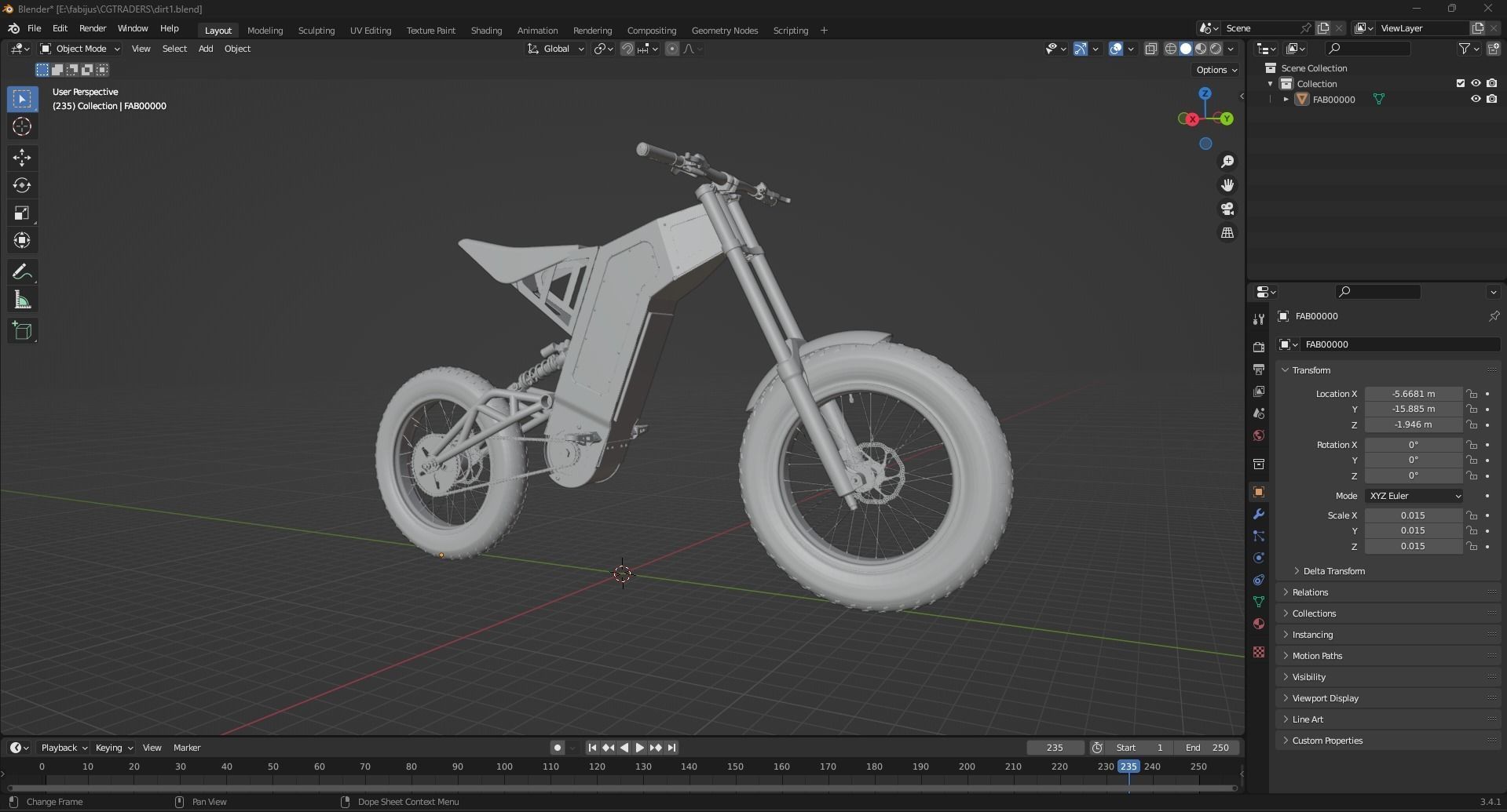 Dirt electric bike 3D print model_2