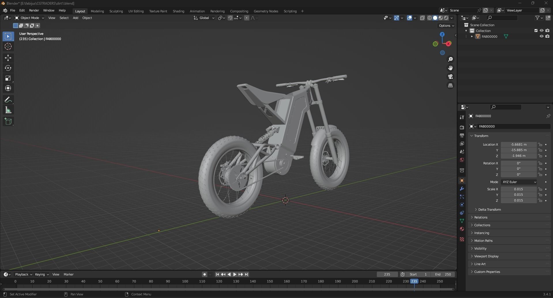 Dirt electric bike 3D print model_3