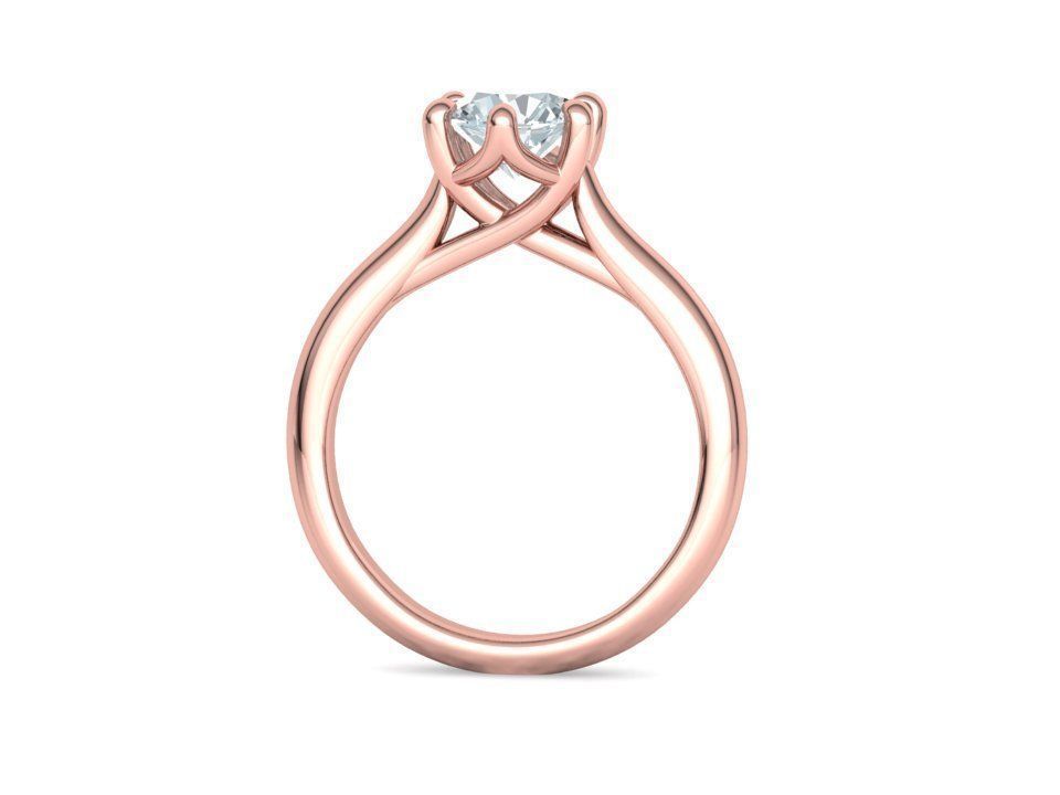 Mila Trellis Solitaire Ring 1ct stone 6claw design ring 3dmodel 3D print model_29