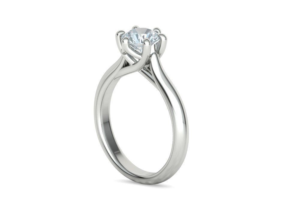 Mila Trellis Solitaire Ring 1ct stone 6claw design ring 3dmodel 3D print model_34