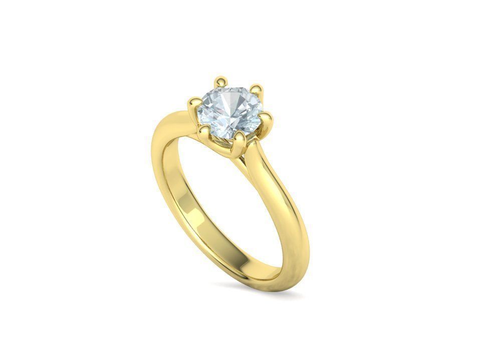 Mila Trellis Solitaire Ring 1ct stone 6claw design ring 3dmodel 3D print model_36