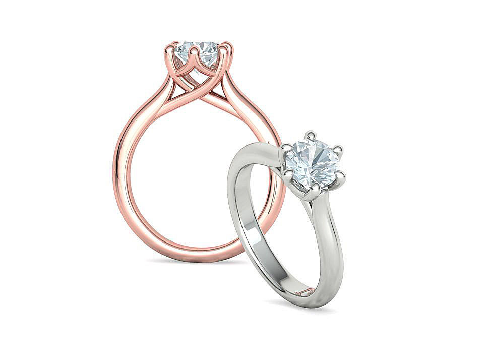 Mila Trellis Solitaire Ring 1ct stone 6claw design ring 3dmodel 3D print model_8