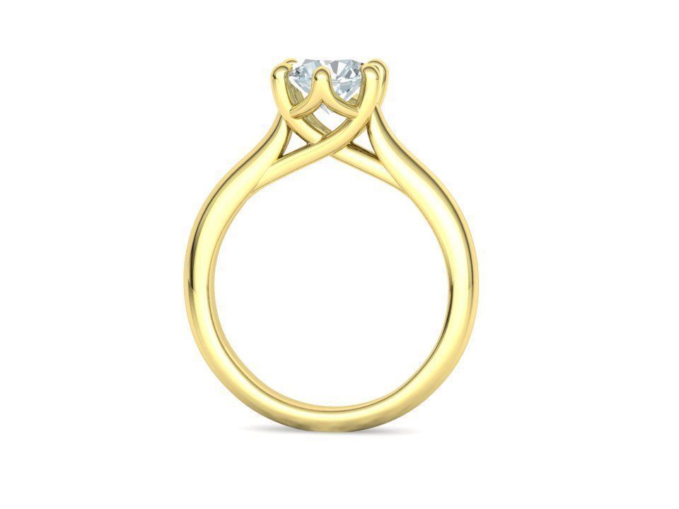 Mila Trellis Solitaire Ring 1ct stone 6claw design ring 3dmodel 3D print model_30