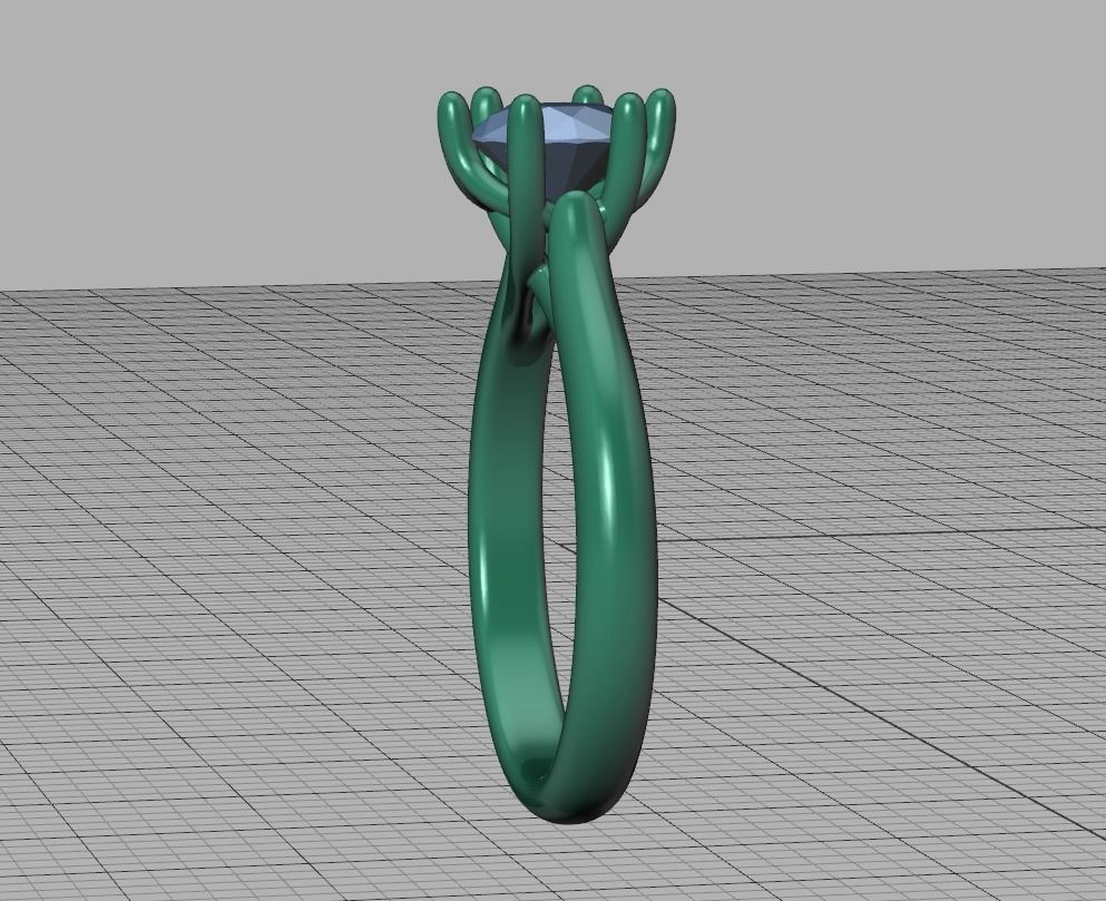 Mila Trellis Solitaire Ring 1ct stone 6claw design ring 3dmodel 3D print model_25