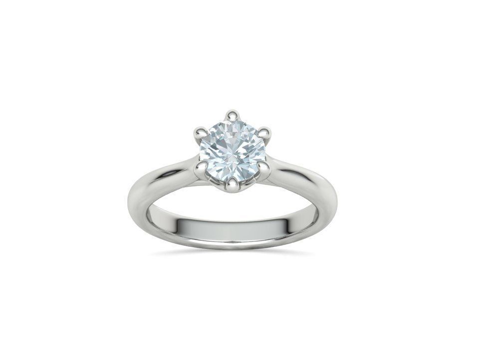 Mila Trellis Solitaire Ring 1ct stone 6claw design ring 3dmodel 3D print model_28