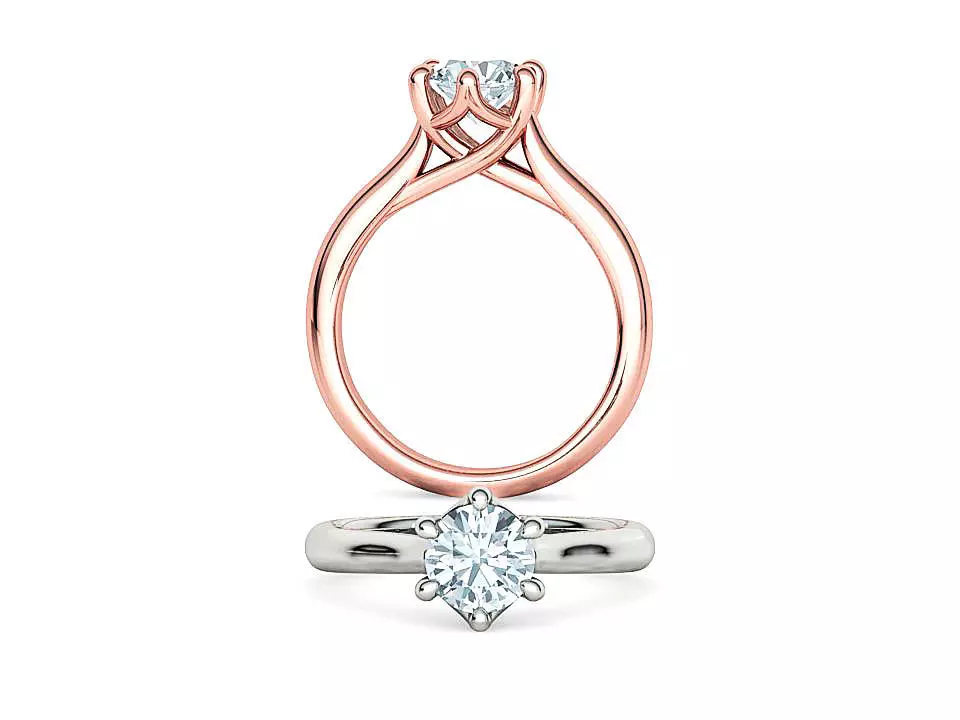 Mila Trellis Solitaire Ring 1ct stone 6claw design ring 3dmodel 3D print model_0