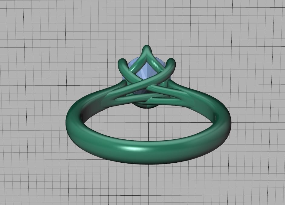 Mila Trellis Solitaire Ring 1ct stone 6claw design ring 3dmodel 3D print model_16