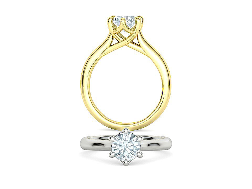Mila Trellis Solitaire Ring 1ct stone 6claw design ring 3dmodel 3D print model_6