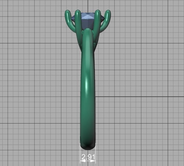 Mila Trellis Solitaire Ring 1ct stone 6claw design ring 3dmodel 3D print model_20