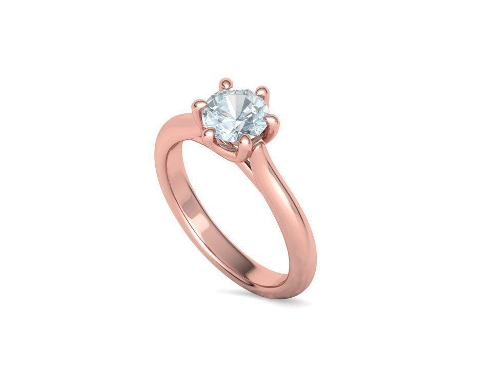 Mila Trellis Solitaire Ring 1ct stone 6claw design ring 3dmodel 3D print model_35