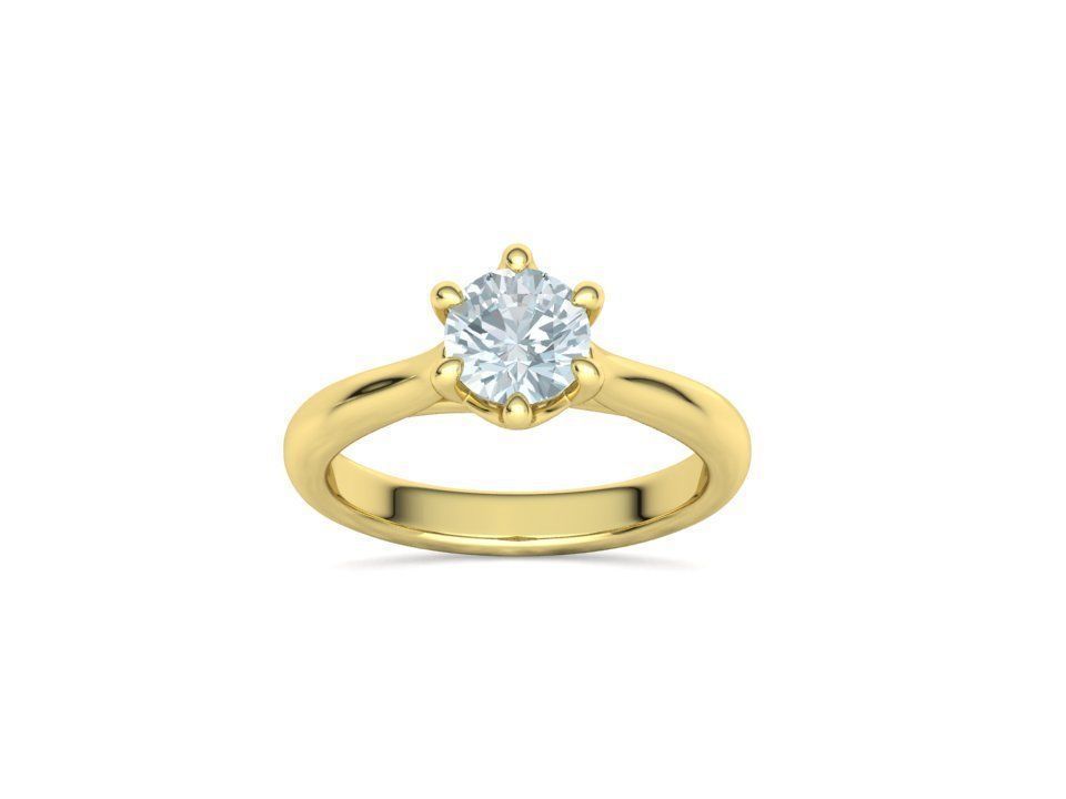 Mila Trellis Solitaire Ring 1ct stone 6claw design ring 3dmodel 3D print model_27