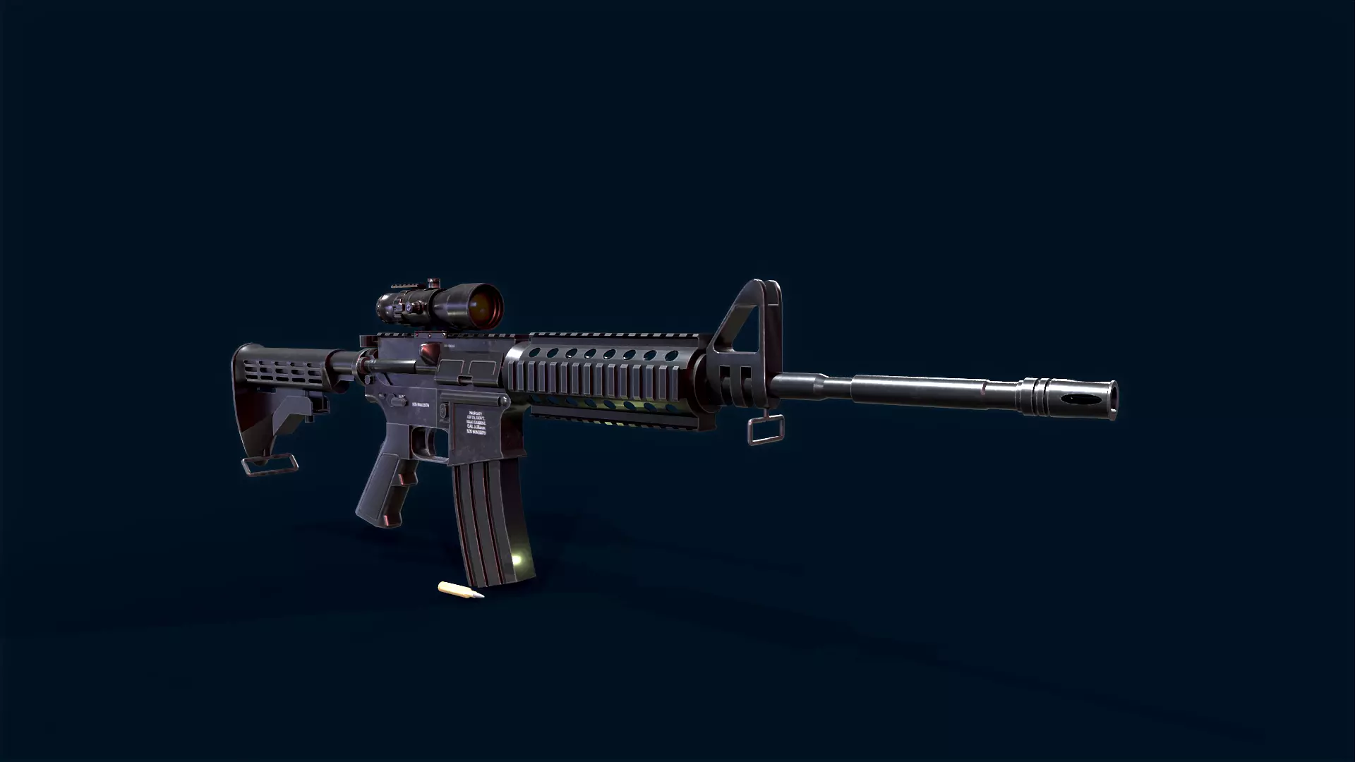Rapid Fire Gun Low-poly 3D model