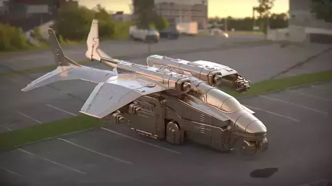  Dropship helicopter ship   airship   dirigible areoboat  3D print model