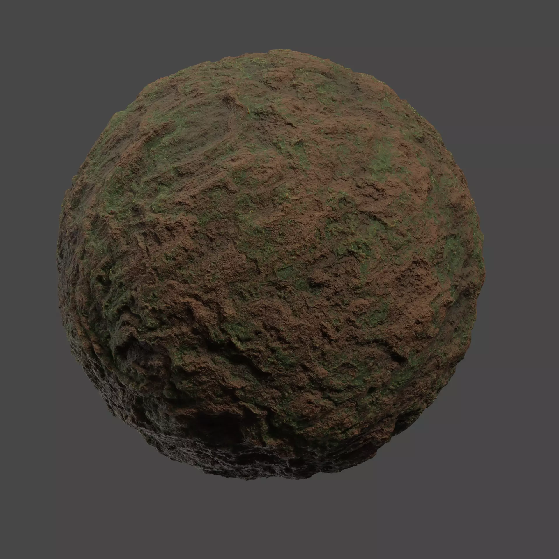 Procedural Mossy Dirt Material Free 3D model_0