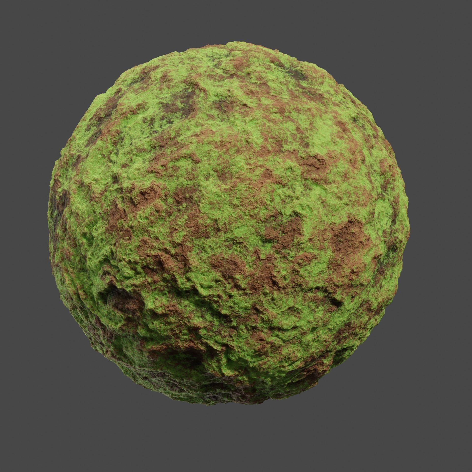 Procedural Mossy Dirt Material Free 3D model_3