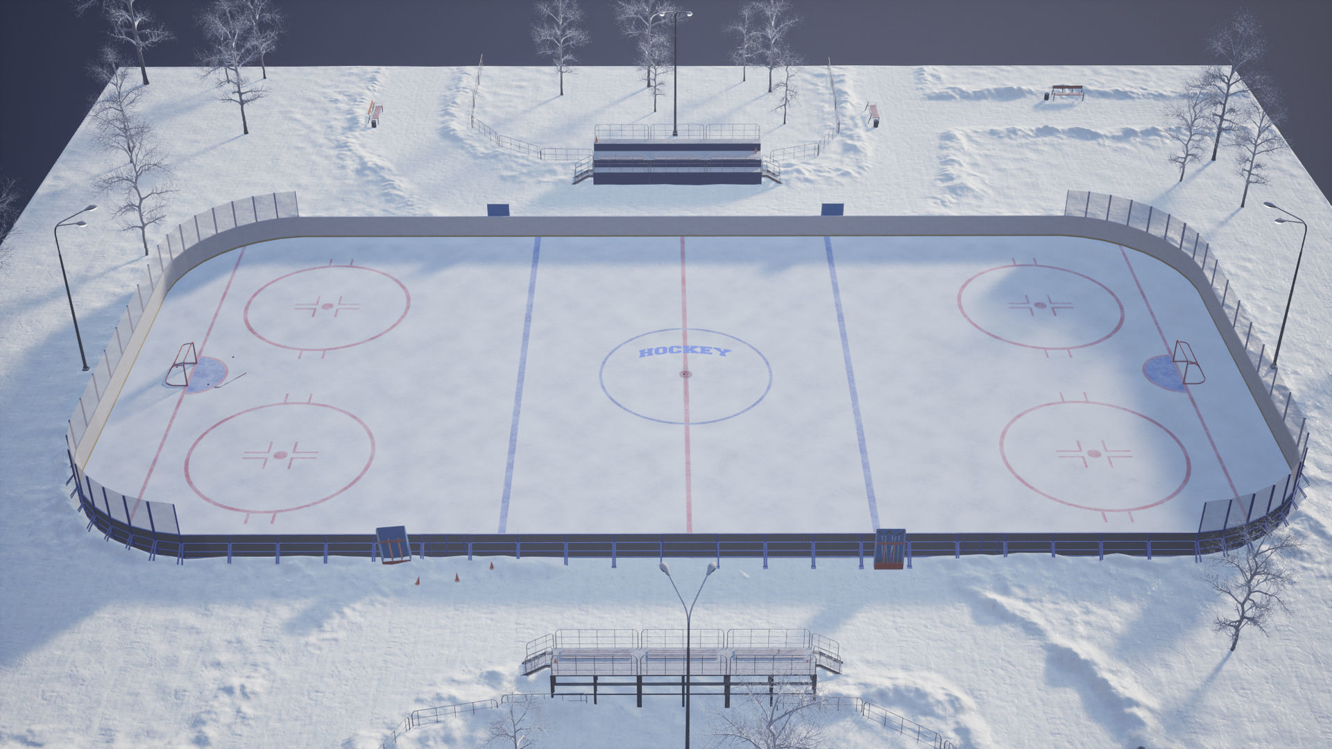 Hockey set 1 Game Ready UE Low-poly 3D model_3