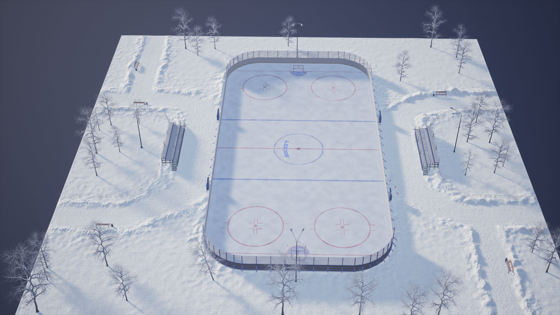 Hockey set 1 Game Ready UE Low-poly 3D model_4