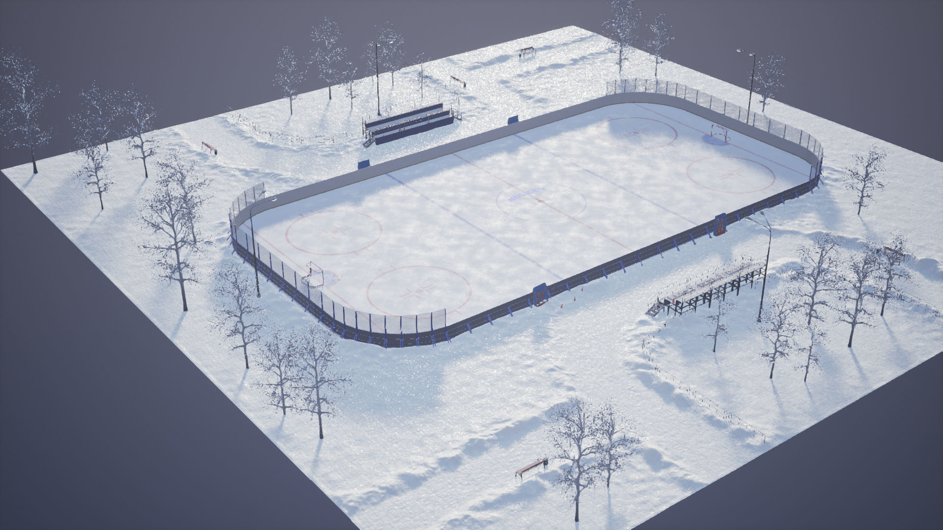Hockey set 1 Game Ready UE Low-poly 3D model_2
