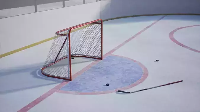 Hockey set 1 Game Ready UE Low-poly 3D model