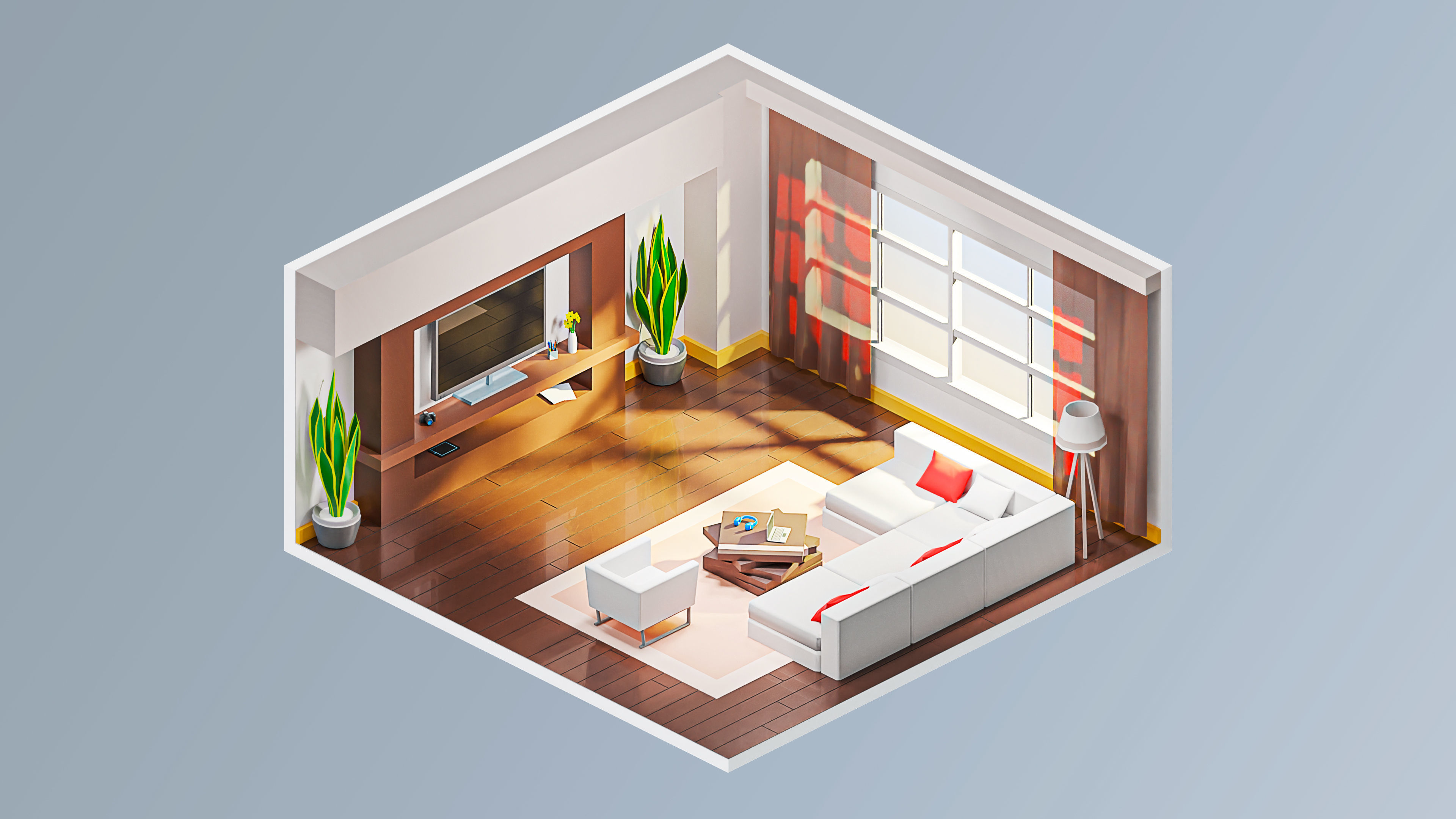 Room 21 Low-poly 3D model_4